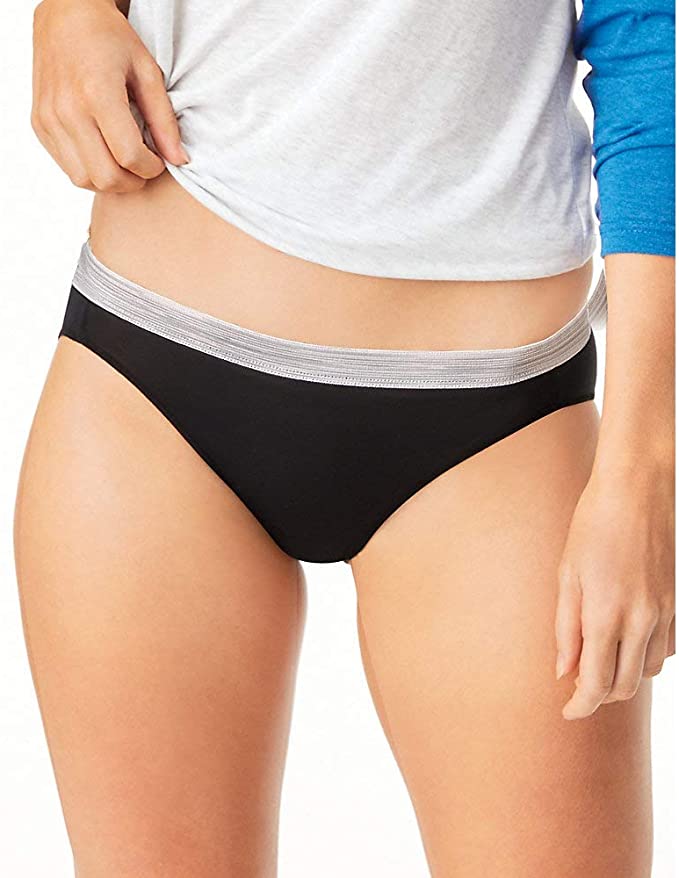 9. Hanes Womens Cool Comfort Microfiber Sporty Bikinis