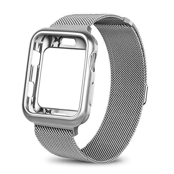  1. KEASDN Compatible Apple Watch Band With Case