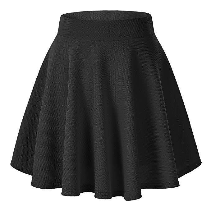 1. Women's basic versatile stretchy flared casual mini skater skirts