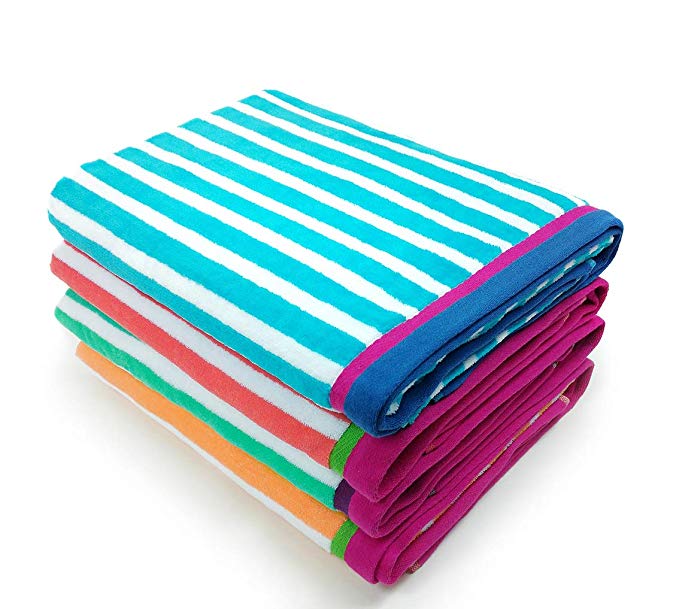 9. Velour Racing Stripe Beach & Pool Towel 