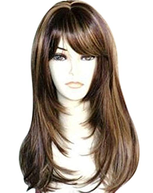 5. BROWN WIG WITH HIGHLIGHTS 