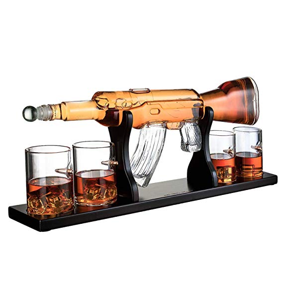 1. Gun large whiskey decanter.