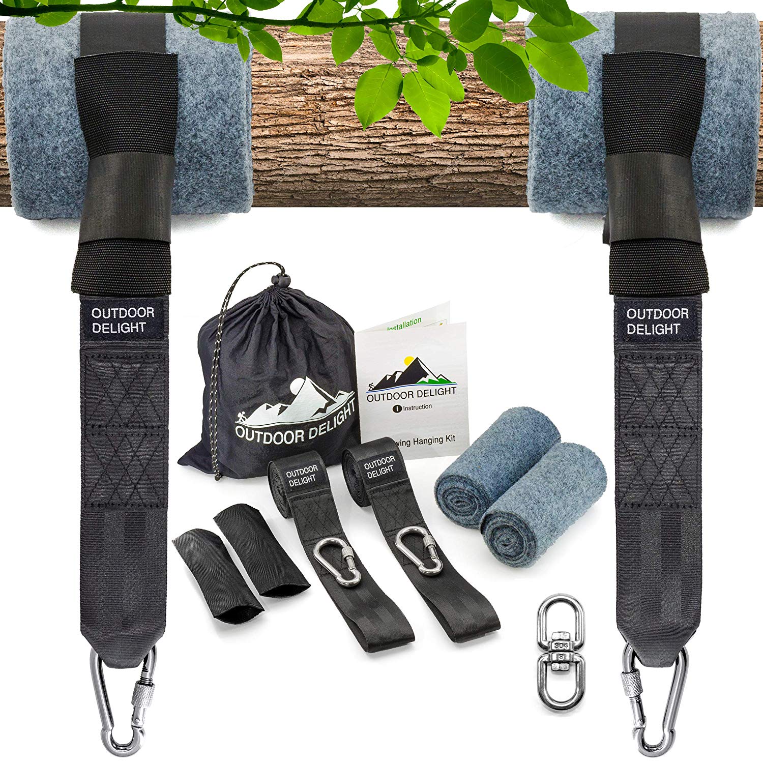 7: Outdoor Delight Tree Swing Straps Hanging Kit Extra Long 10ft