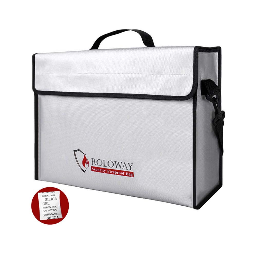 10: ROLOWAY Fireproof Document & Money Bags, Large Fireproof & Water Resistant Bag