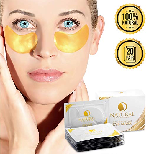 2: 20 Pairs - Natural Solutions - 24K Karat Gold - Hyaluronic Acid, Collagen under Eye Bags Treatment