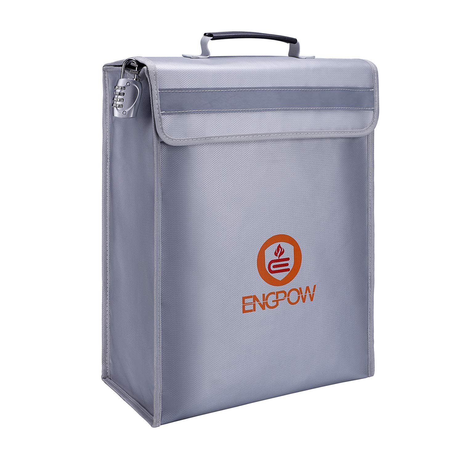 7: ENGPOW Large Fireproof Bag, Fireproof Lock Box Bag Document Bag Money Bag