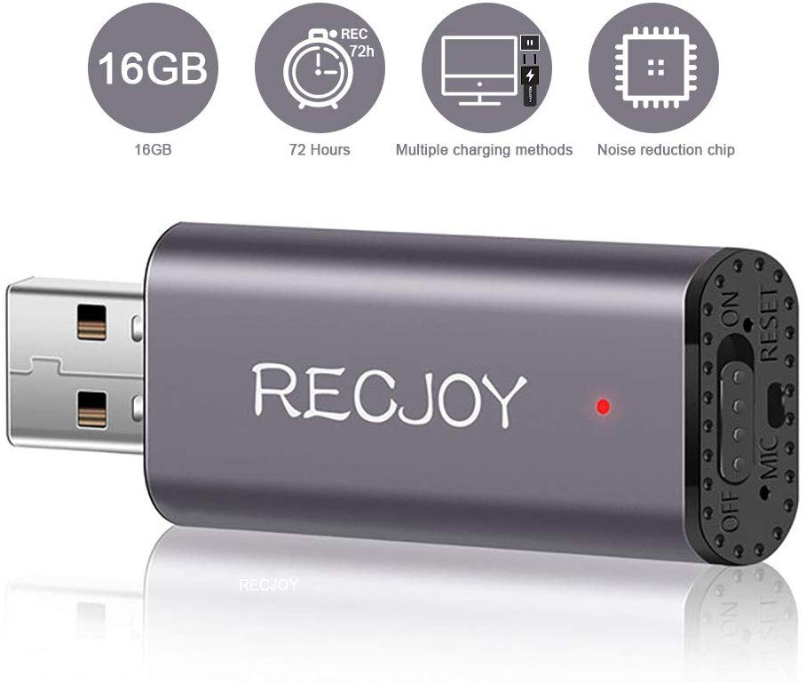 9. RECJOY, 16GB Digital Audio Recorder