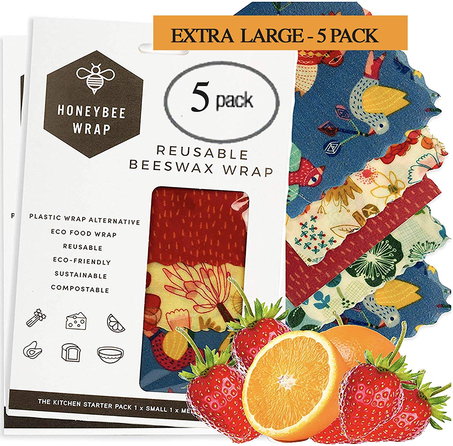 6. bee Reusable Beeswax Food Wrap