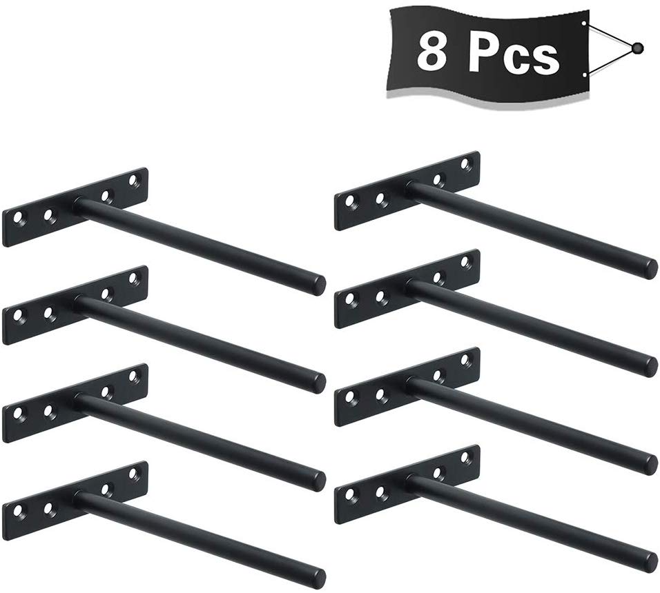 3. Alise 8 Pcs Stainless Steel Floating Shelf Bracket