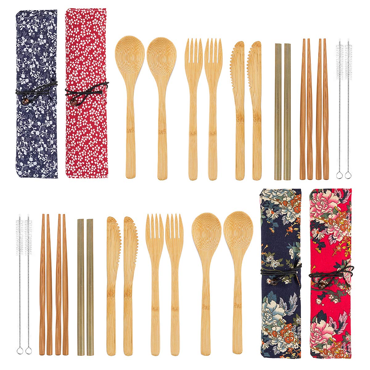 2.4 Pack Bamboo Cutlery Set