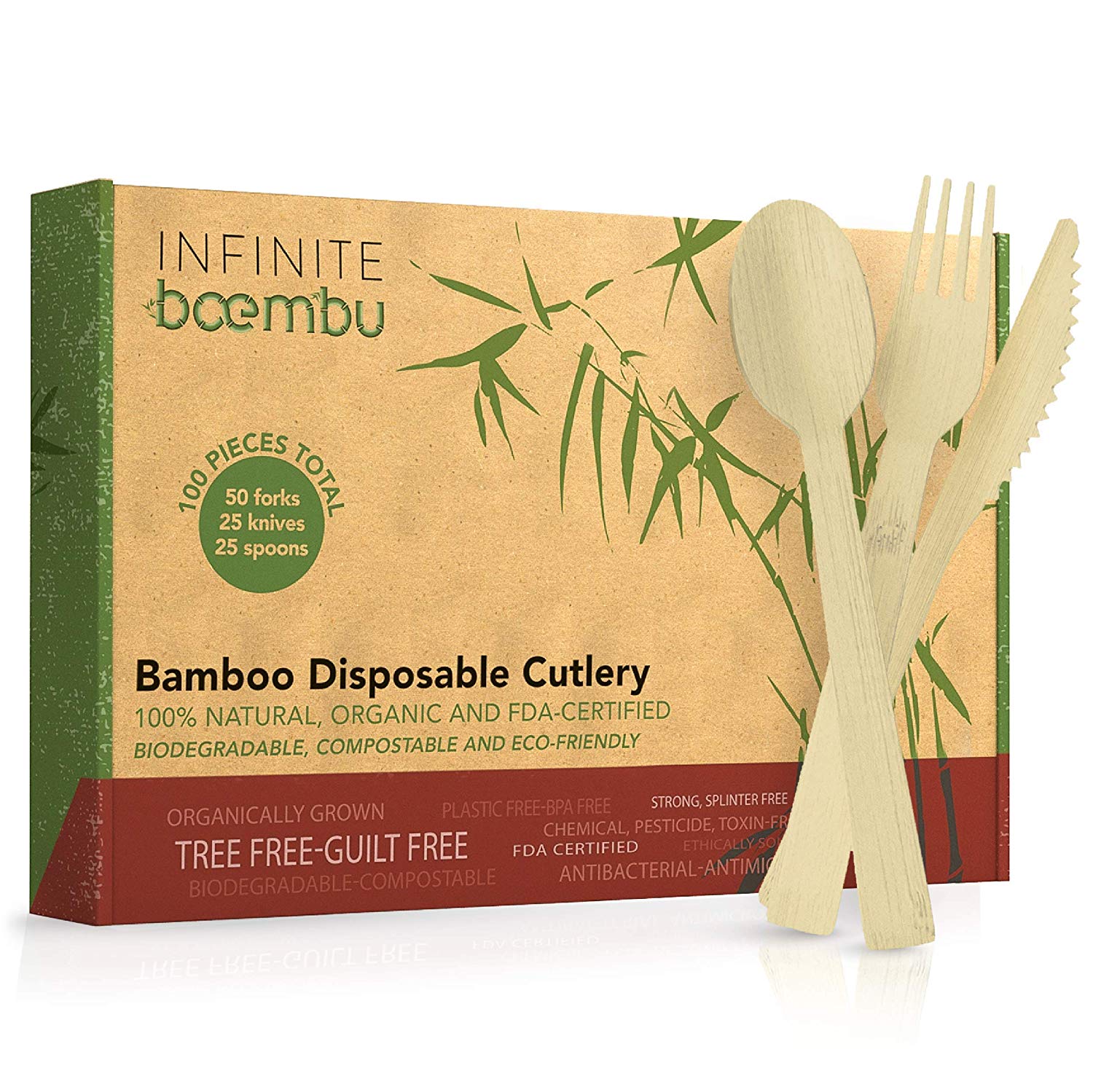 1. Bamboo Disposable Cutlery Bamboo Utensils