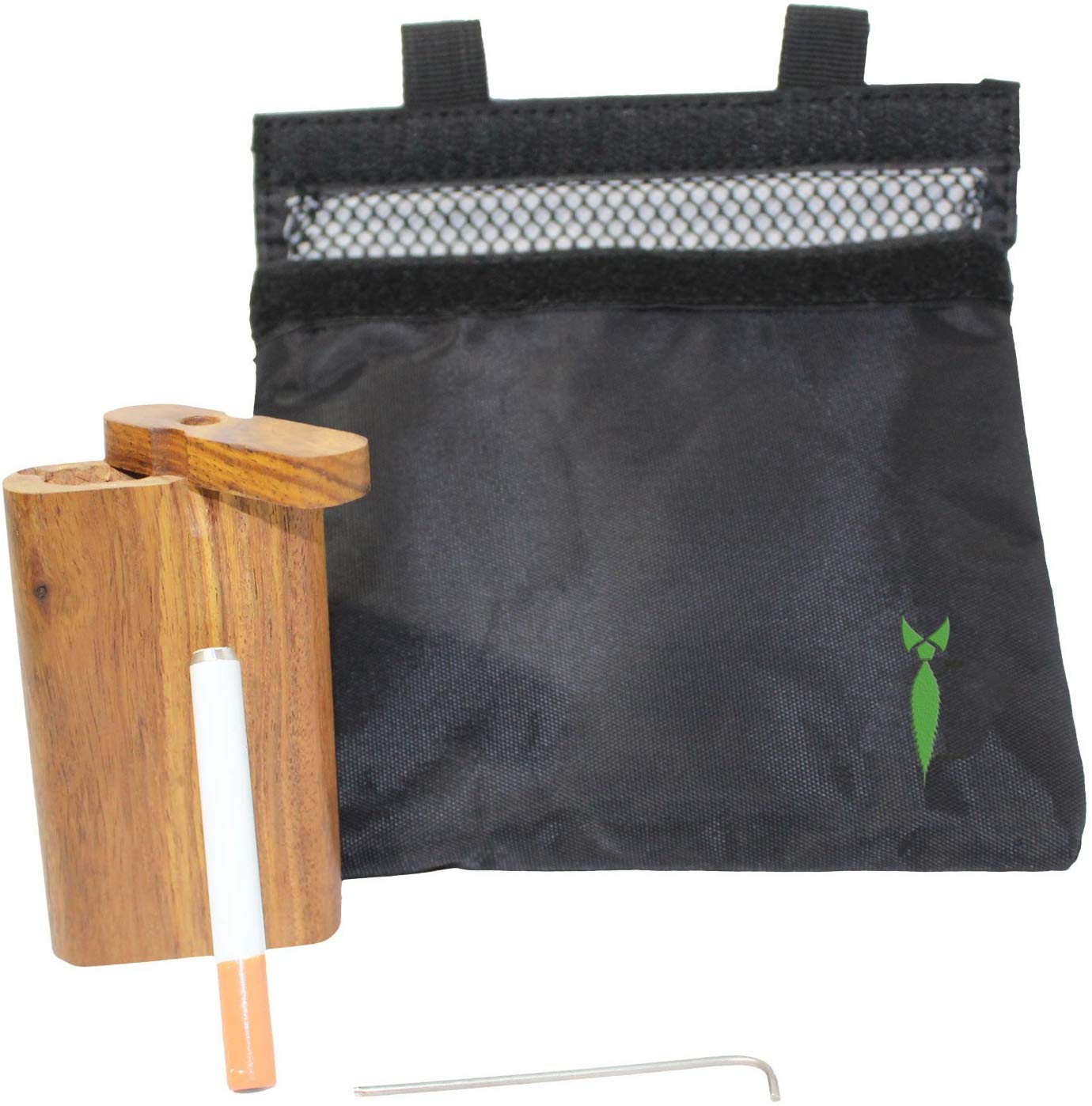 1. Smell Proof Bag with Raw Wood Stash Box and Baggies