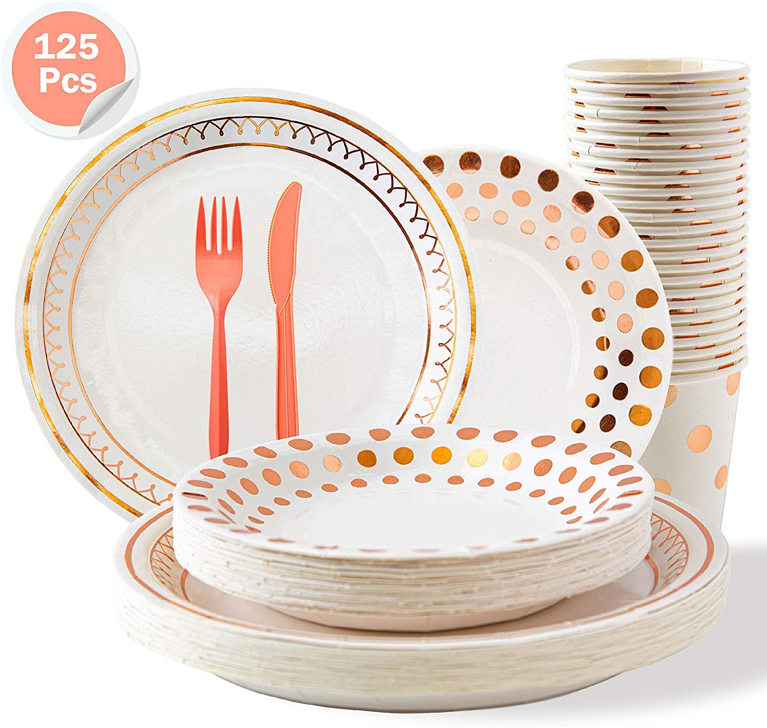 2. Kiki inexperienced Rose Gold Paper Plates