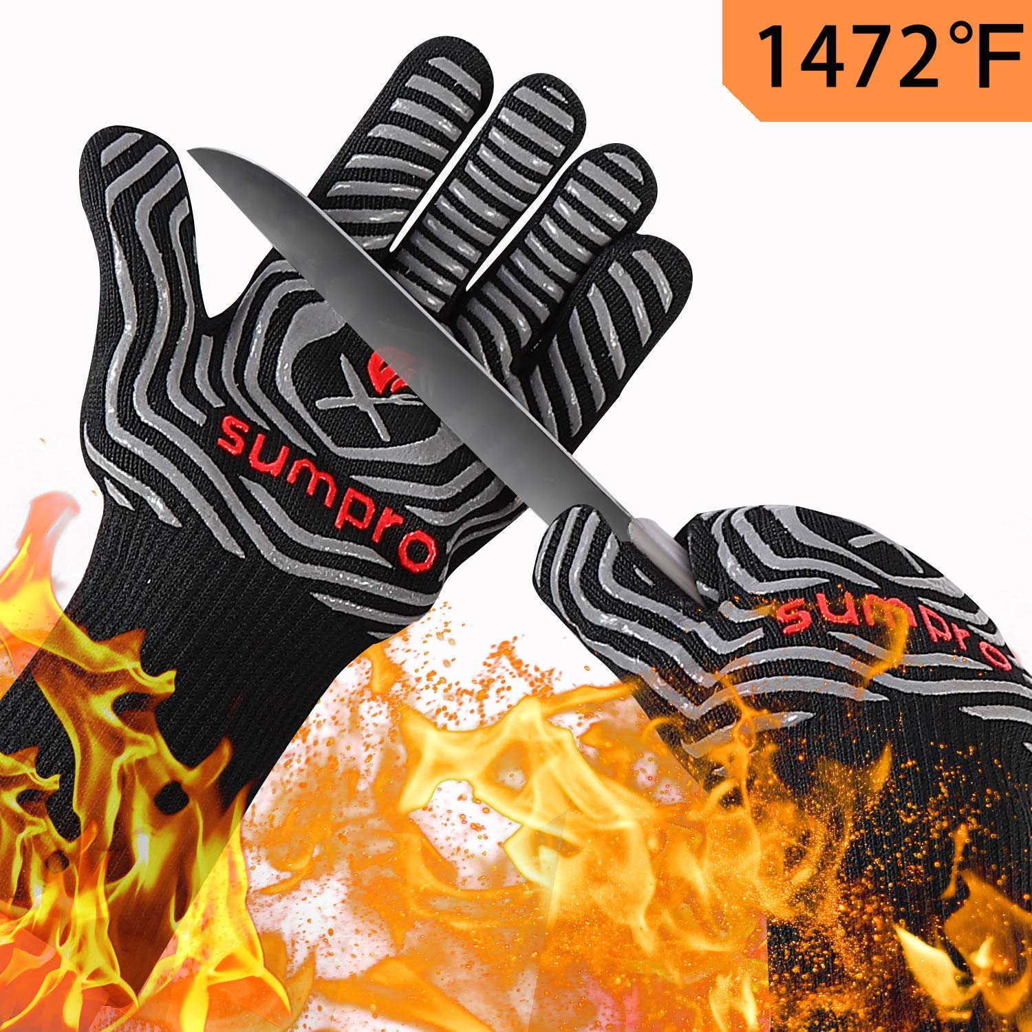 1. SUMPRO BBQ Gloves Extreme Heat Resistant