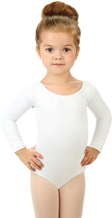 3. Elowel Kids Girls Basic Long Sleeve Leotard