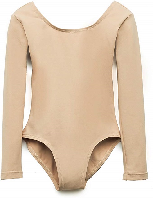 1. Elowel Kids Girls' Basic Long Sleeve Leotard