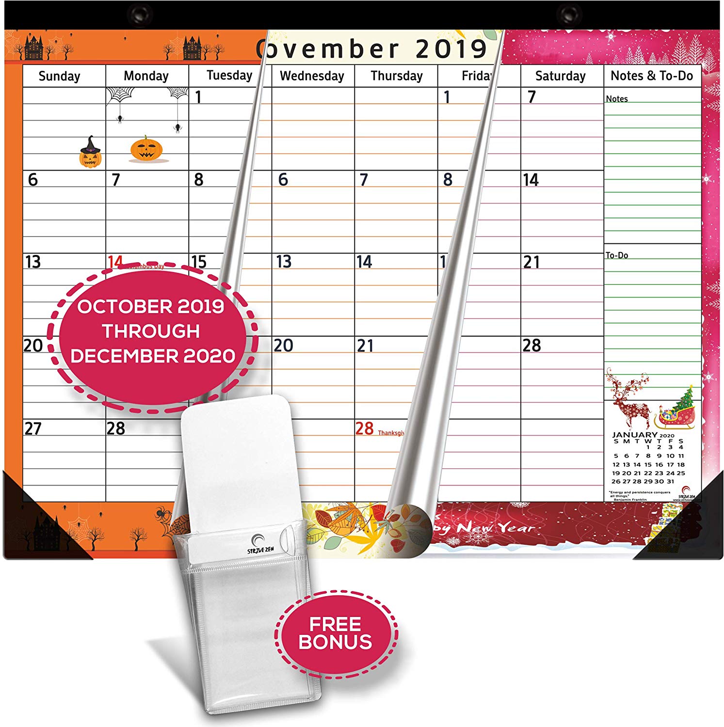 10. Magnetic Calendar 2019-2025 for Fridge by StriveZen