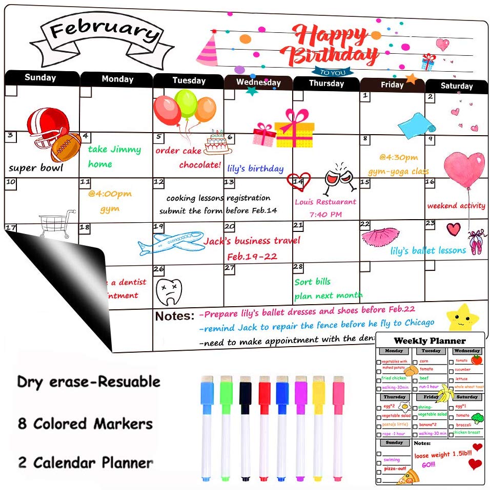 1. Dry Erase Calendar Board Magnetic Calendar