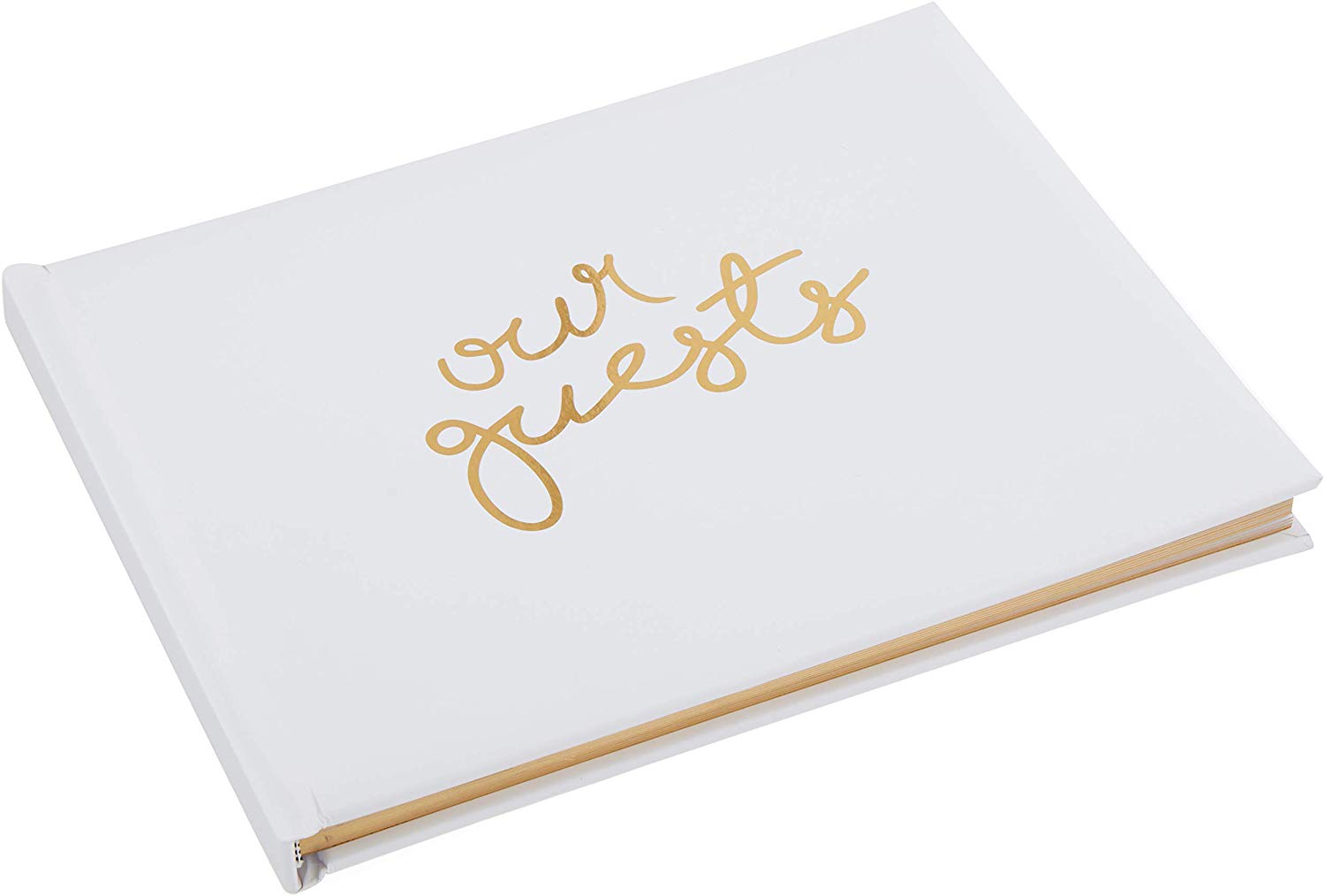 10. Hardcover Wedding Guestbook With Gold Leaf, 64 Pages