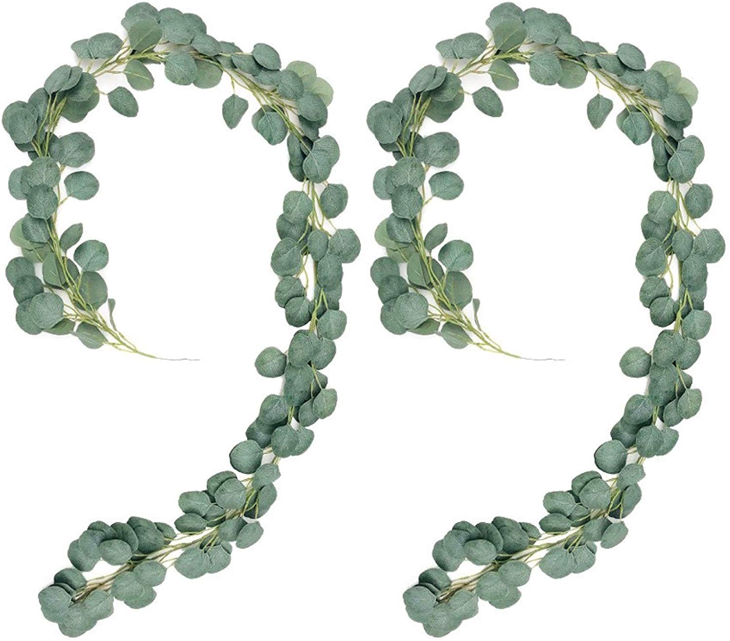 7. Meiliy 2pcs Artificial Greenery Eucalyptus Garland