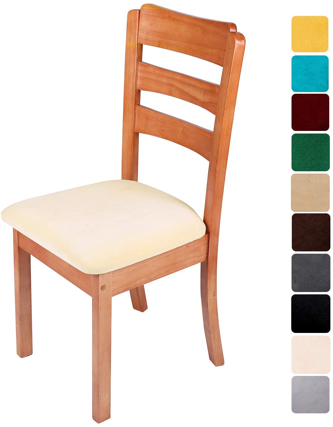 6. Smiry Original Velvet Dining Chair Seat Covers