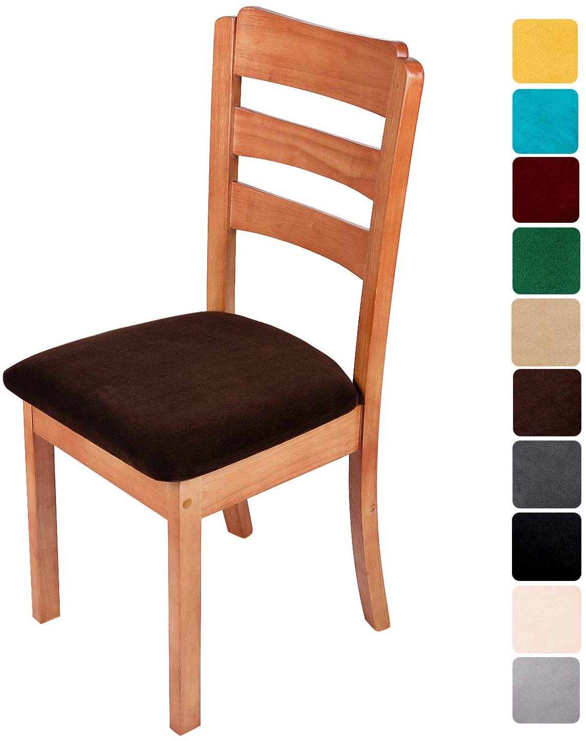 10. Smiry Original Velvet Dining Chair Seat Covers