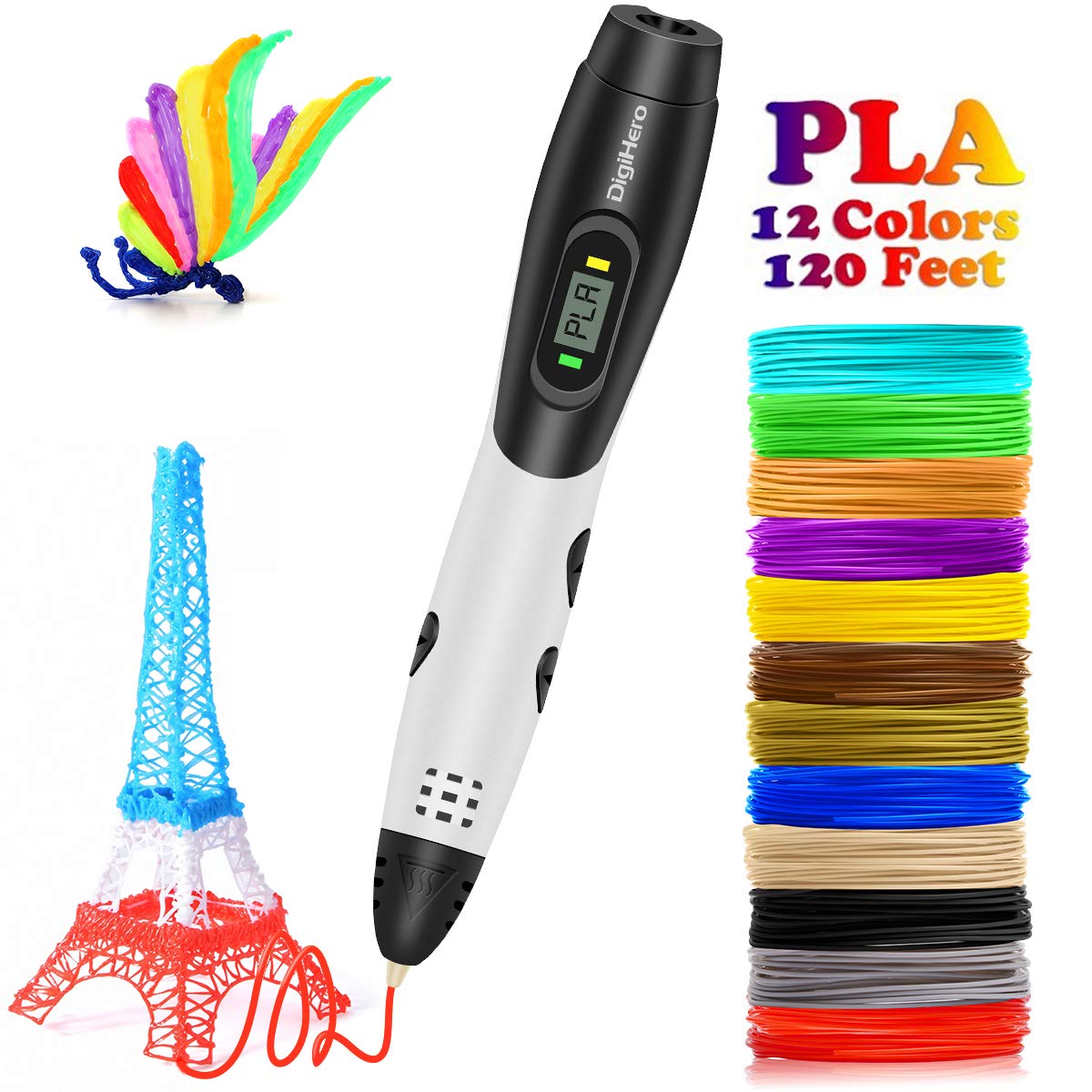 2. 3D Pen with Filament, DigiHero 3d Printing Pen