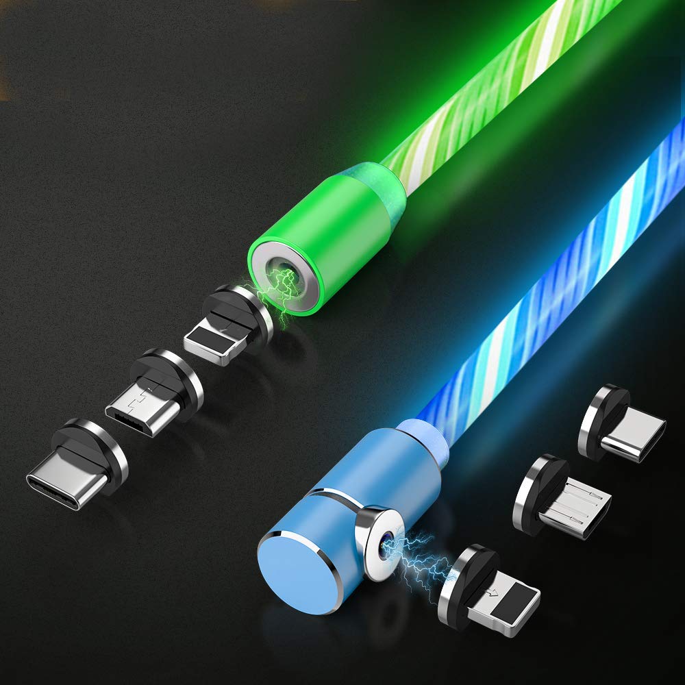 6. Flowing LED Magnetic Charging Cable