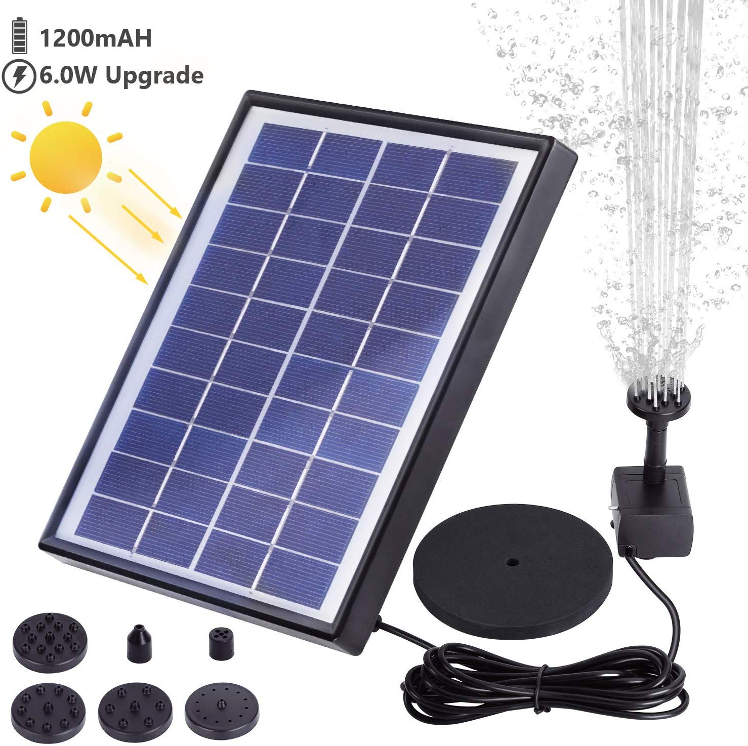 2. 6.0W AISITIN Solar Fountain Pump