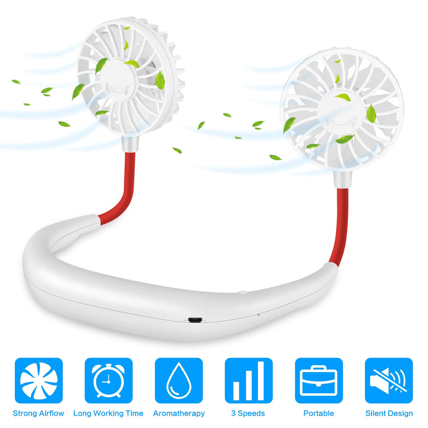 4. Portable Neck Fan USB Rechargeable