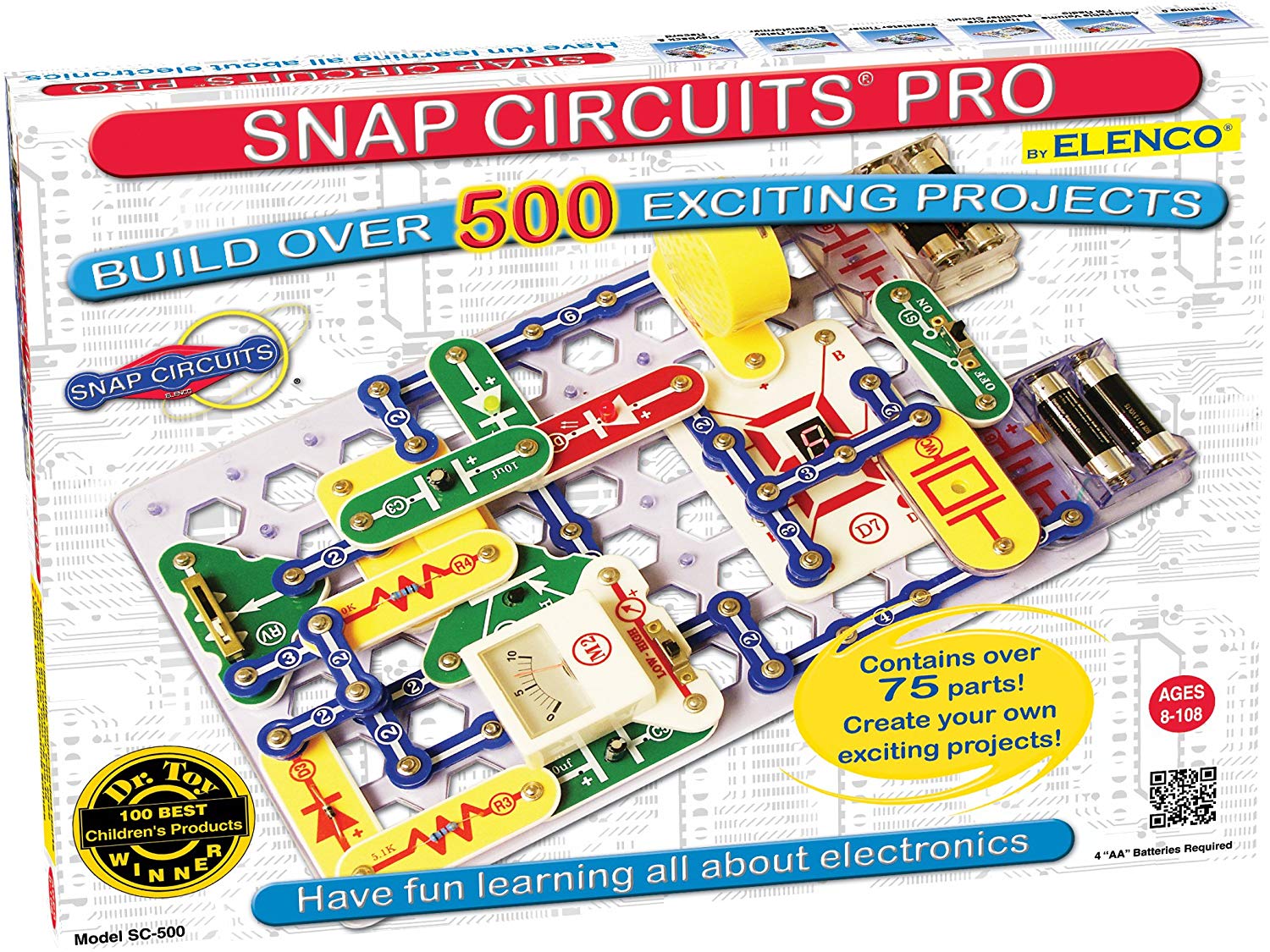 5. Snap Circuits Pro SC-500 Electronics Exploration Kit | Over 500 Projects | Full-Color Project Manual | 75 + Snap Circuits Parts | STEM Educational Toy for Kids 8 + by Snap Circuits