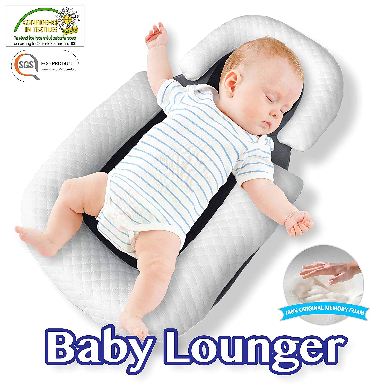 2: Comfyt Baby Lounger Portable Bassinet Baby Pillow Travel Crib B