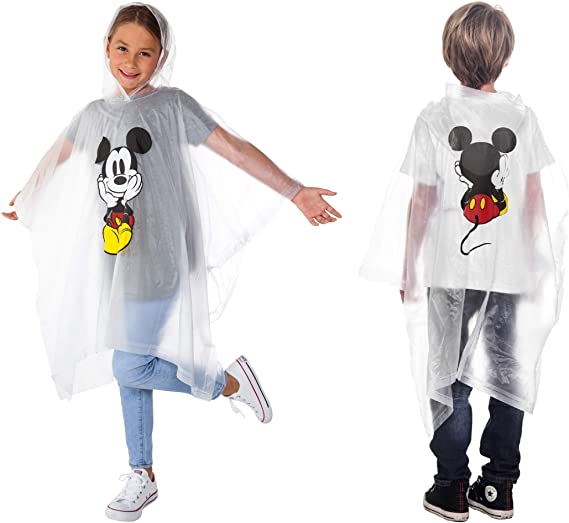 3: Disney Mickey Mouse Rain Poncho Hoodie Front & Back Print (Youth)
