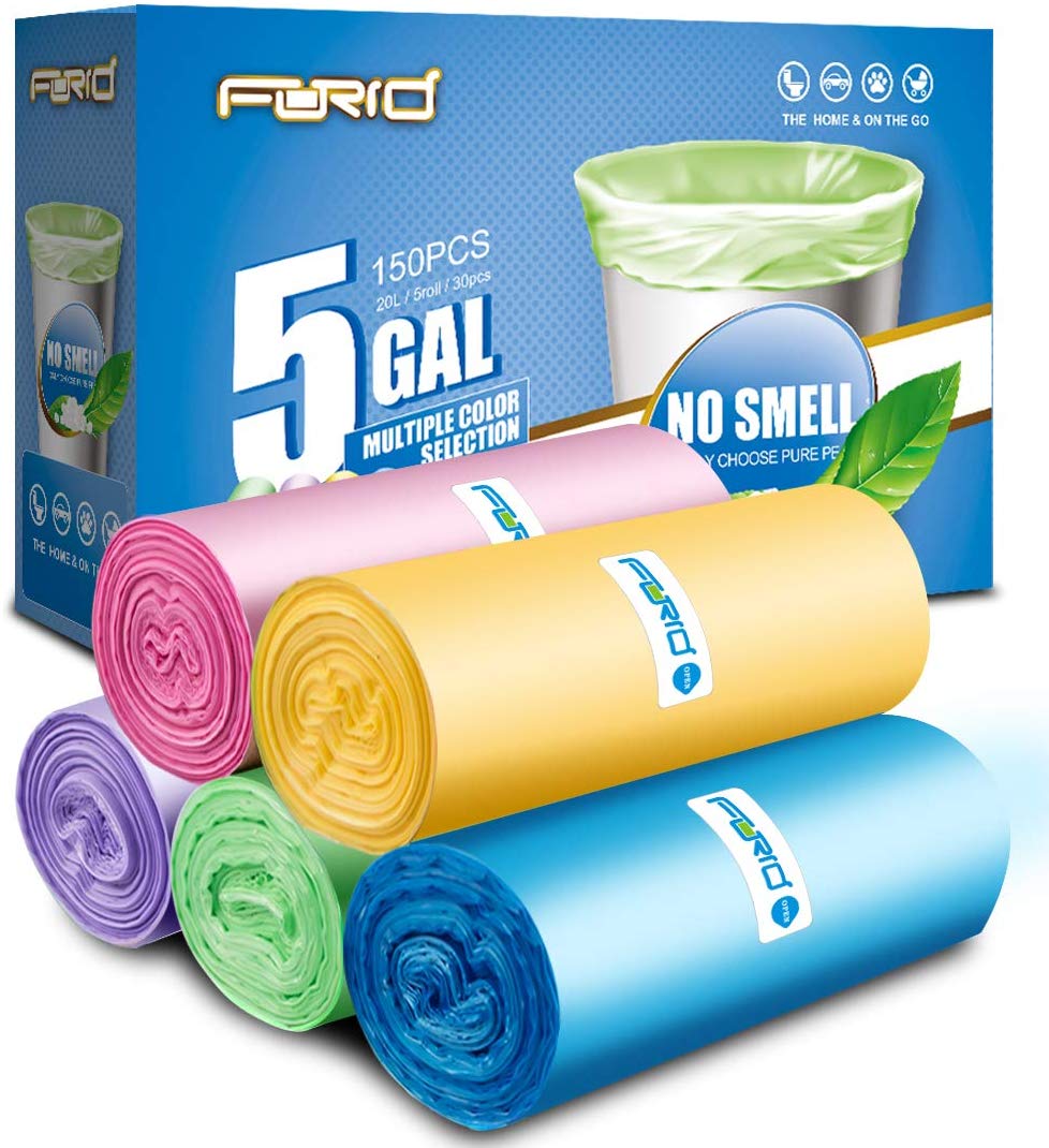 2. FORID Trash can Liners for Office, Home Waste bin, Bathroom, Kitchen(5 Colors)