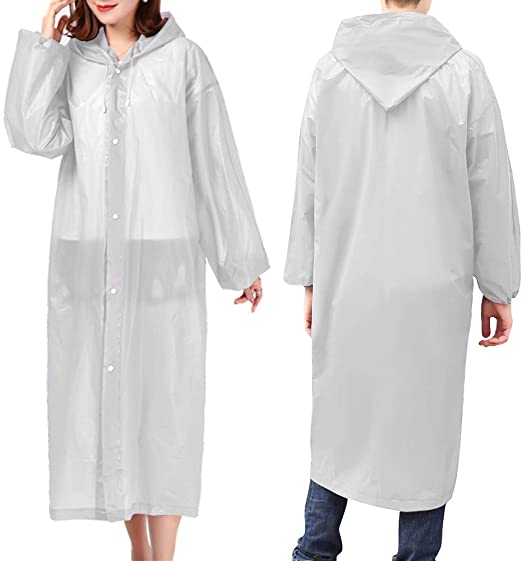 5: Rain Ponchos for Women Men Adults (2 Pack) Reusable Portable Rain Coat Jacket