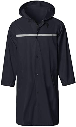 9: Men’s Long Hooded Safety Rain Jacket Waterproof Emergency Raincoat Poncho