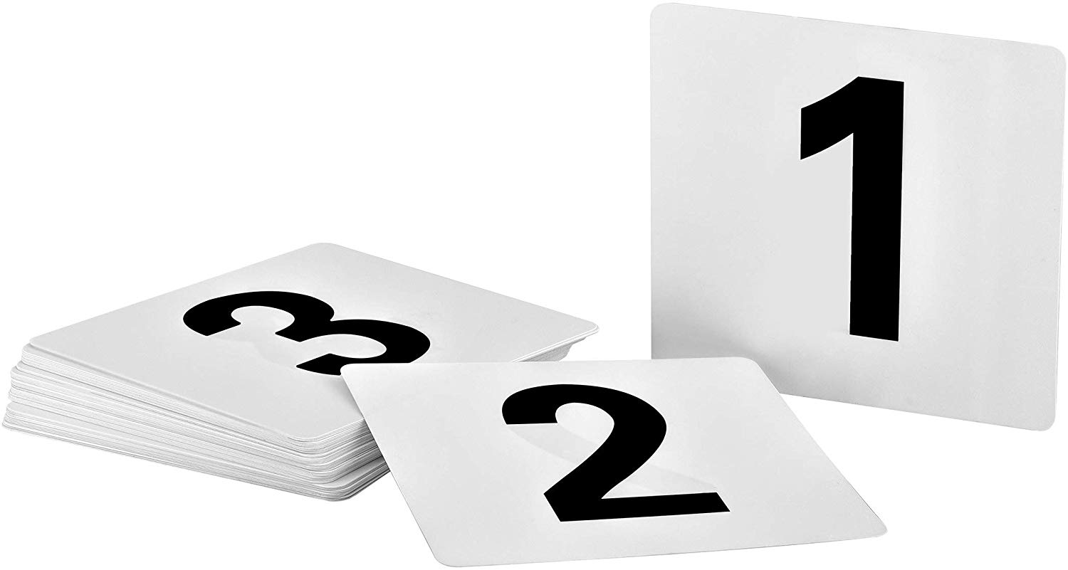 9: Alpine Industries Double-Sided Plastic Table Numbers - 4x4 Inch Heavy Duty Number Cards
