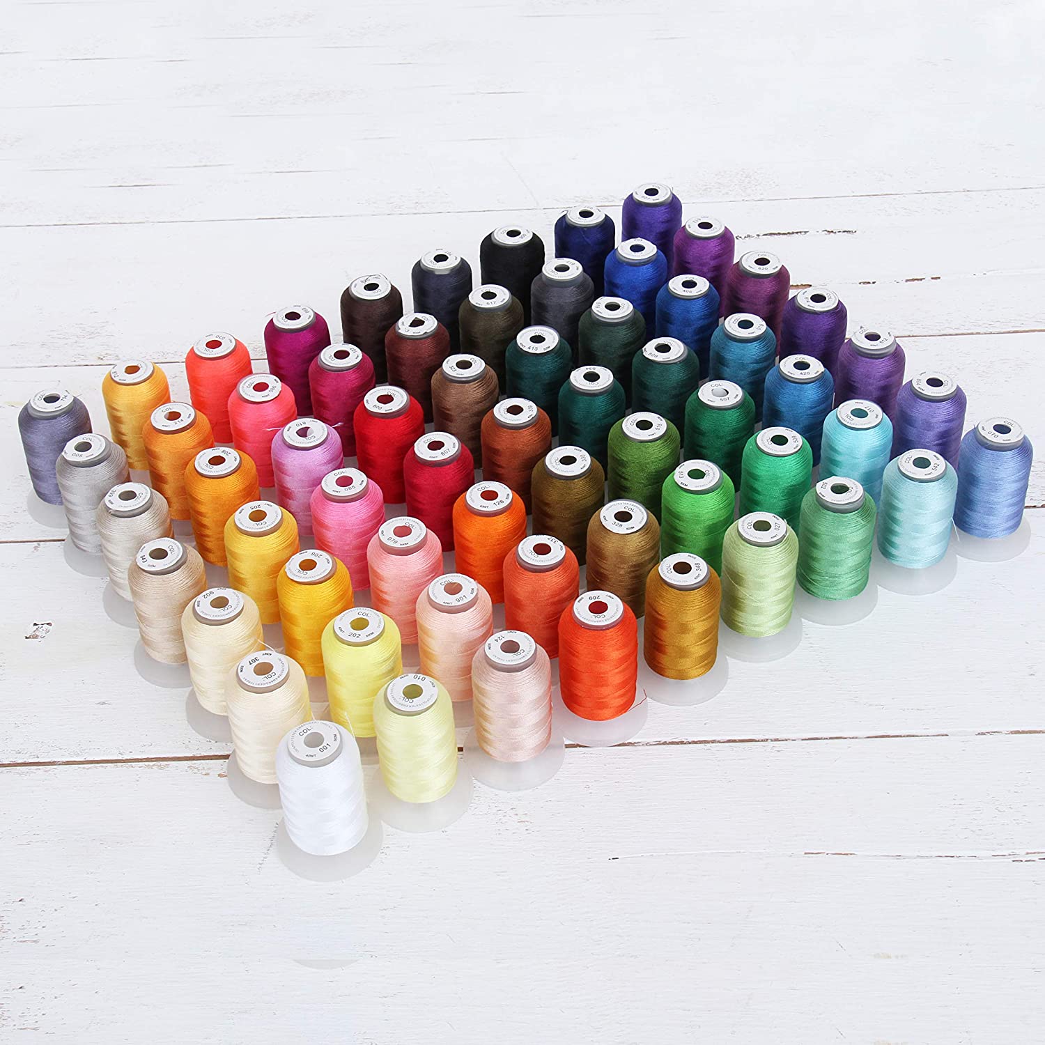  8. Thread 63 Spool Brother Colors Polyester Embroidery Machine Thread.