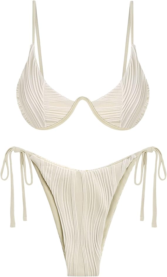 5. ZAFUL Ribbed Underwire Bikini Set