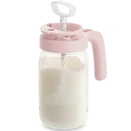 2. Papablic Glass Formula Mixing Pitcher with Mixing Handle Lid