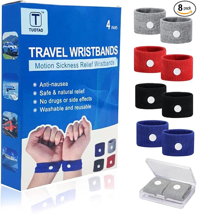 9. TUOTAO Travel Motion Sickness Relief Wrist Bands (8 Pcs)#
