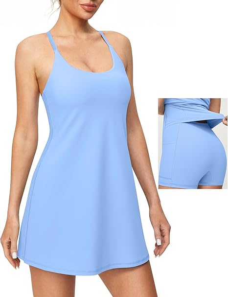 7. Heathyoga Women's Sports Dress with Shelf Bra and Shorts