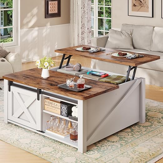 5. Walker Edison Wood and Glass Coffee Table