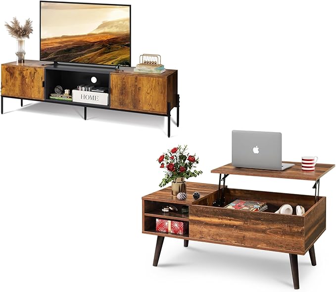 9. Rivet Modern Industrial Metal and Glass Coffee Table