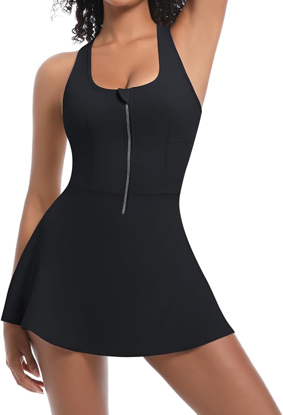 9. Persit Women's Workout Dress with Built-in Shorts and Bra