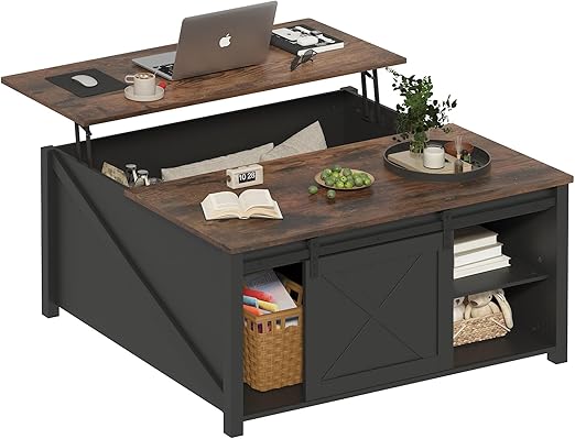 8. Walker Edison Rustic Farmhouse Wood Coffee Table
